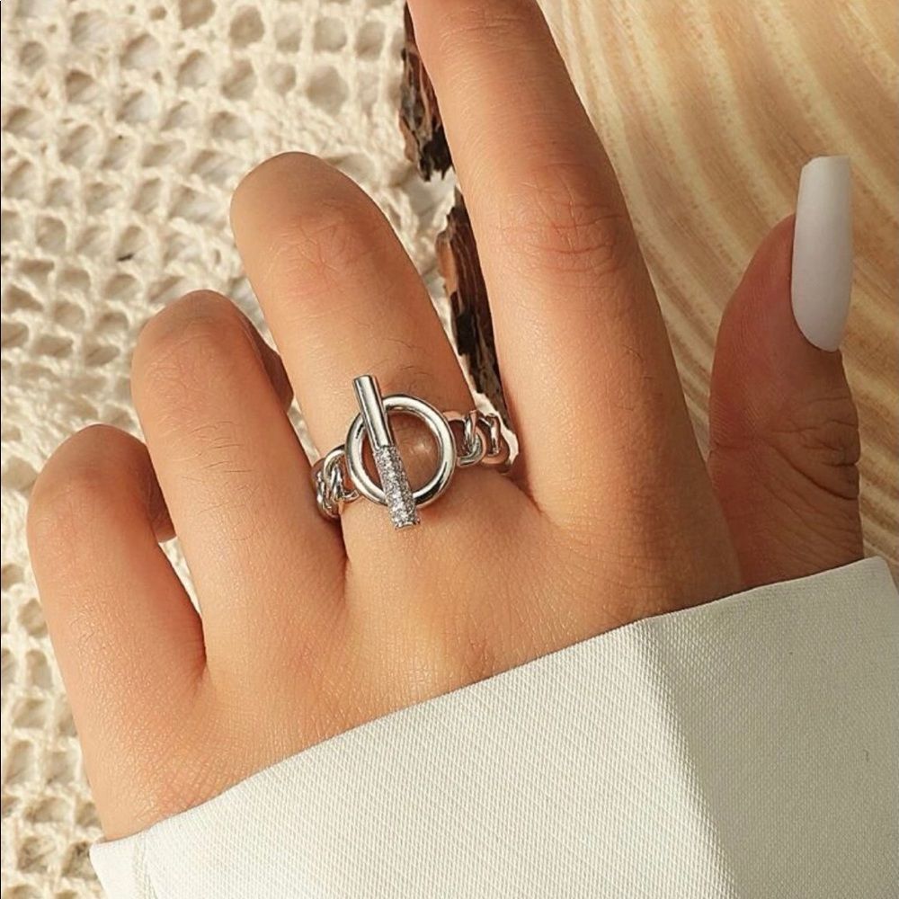 Chain Design Cuff Ring - Picture 2 of 3